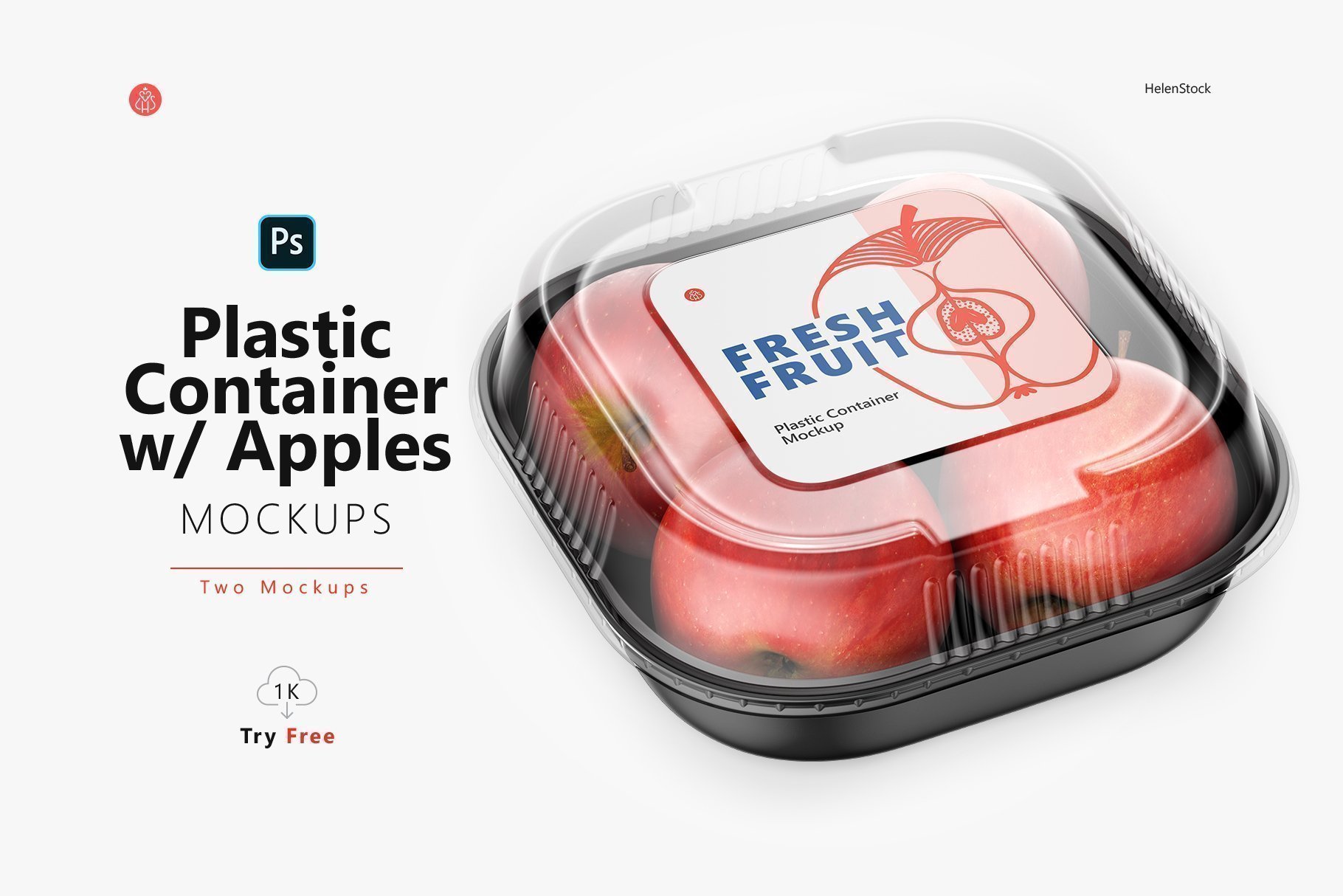 Plastic Box with Apples Mockup cover