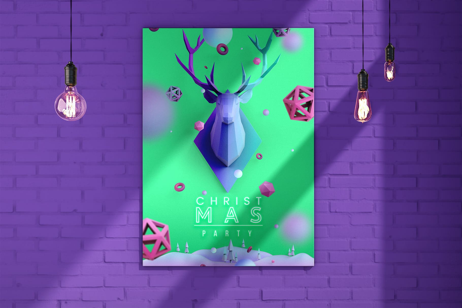 Christmas Poster Aquamarine Color 04