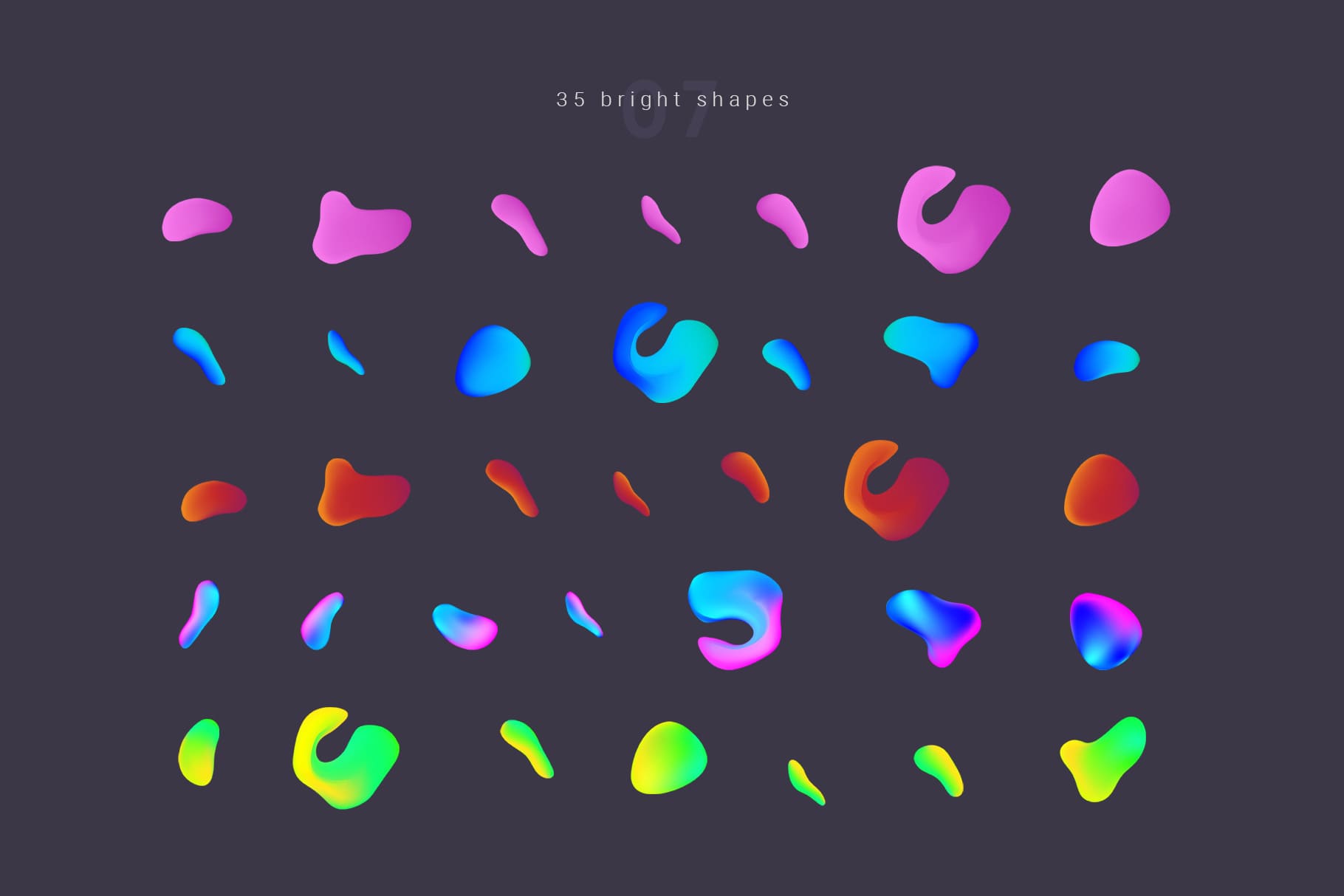 35 Bright Vector Shapes