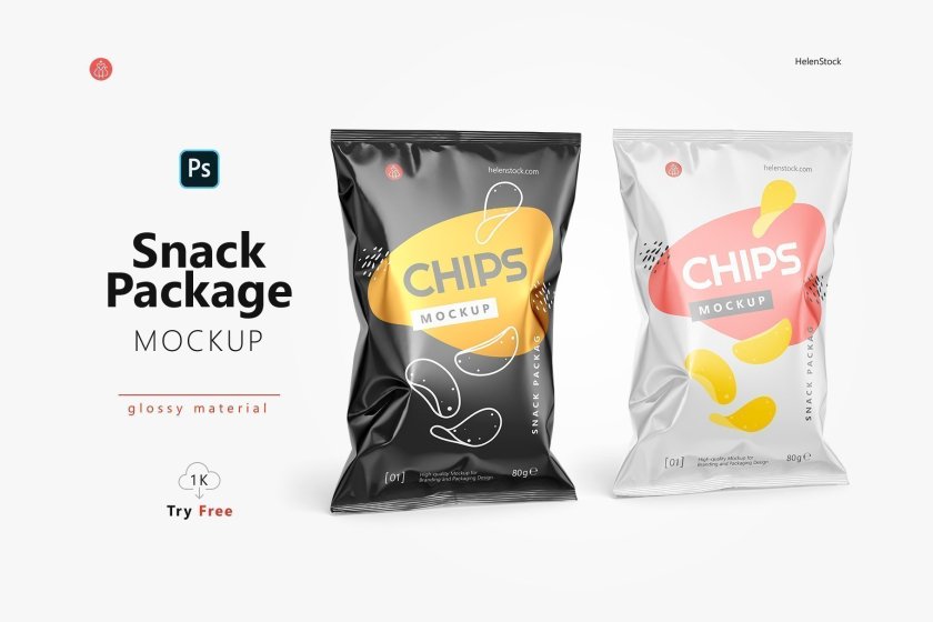 lossy Snack Package Mockup