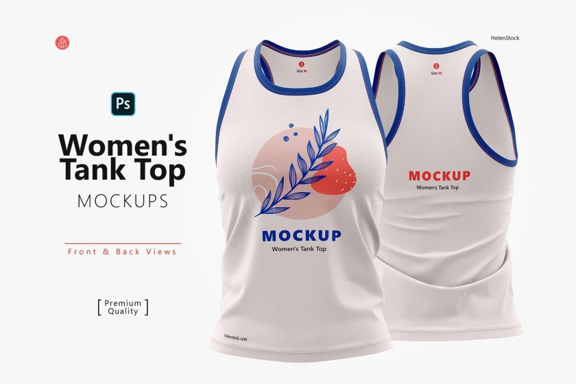 Women's Tank Top Mockups, Front & Back cover
