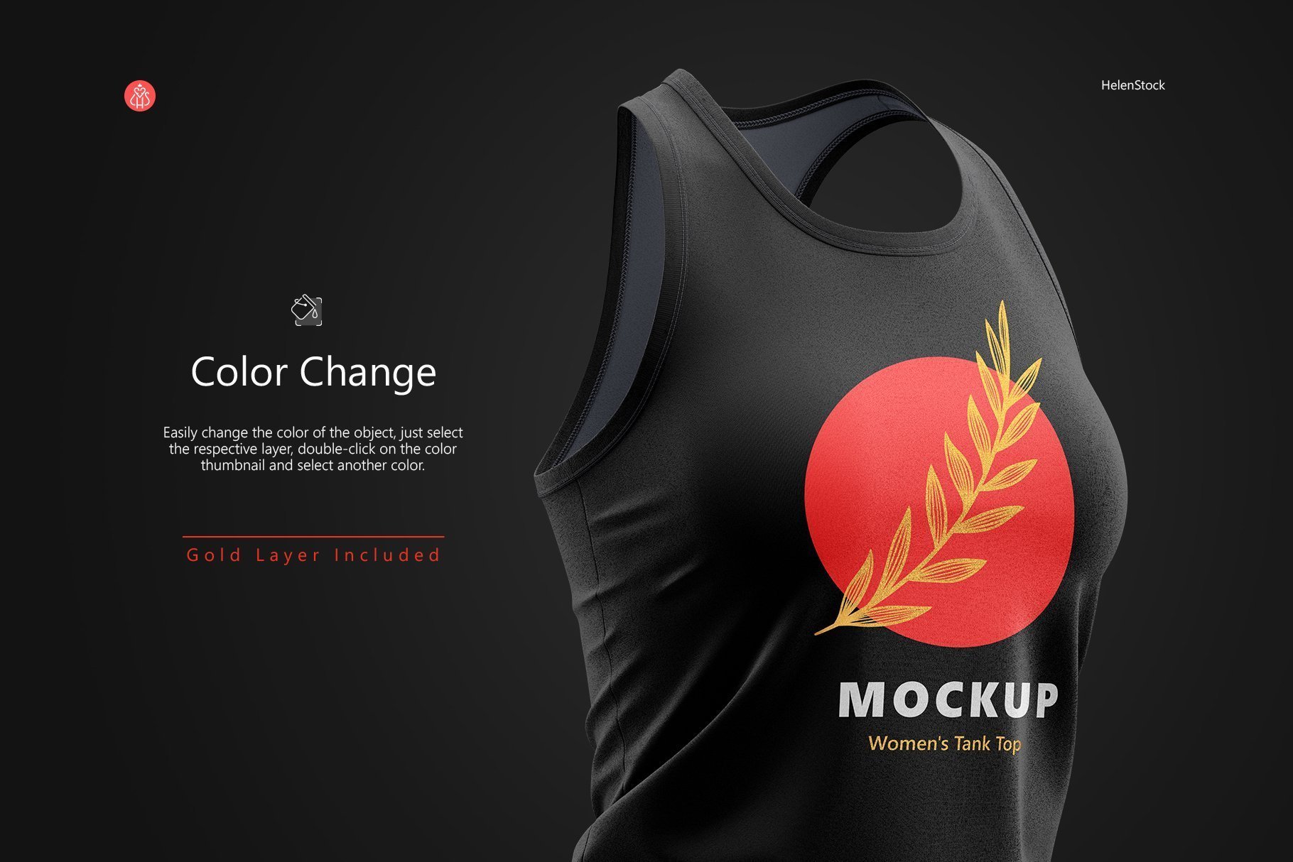 Fitness Sleeveless Shirt Mockup Set Half-Side Color Change
