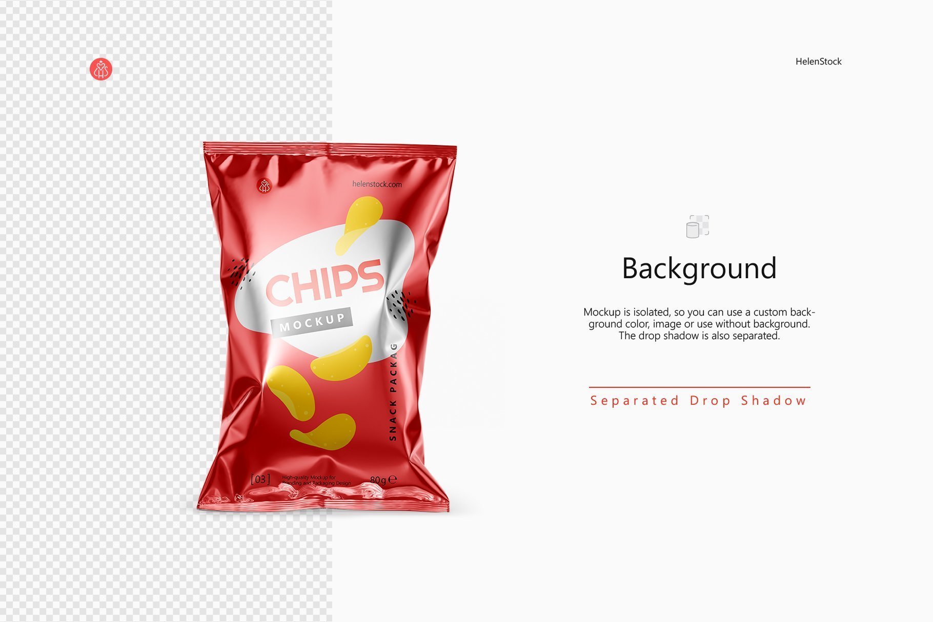 Potato Chips Package Mockups Trasparent Background