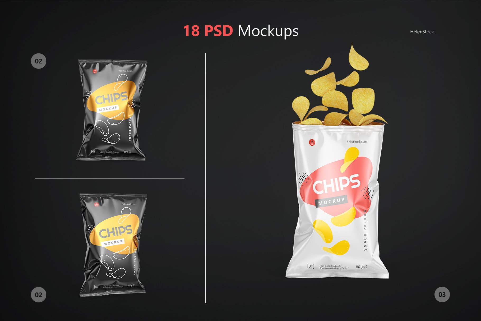 Snack Package Mockup Set